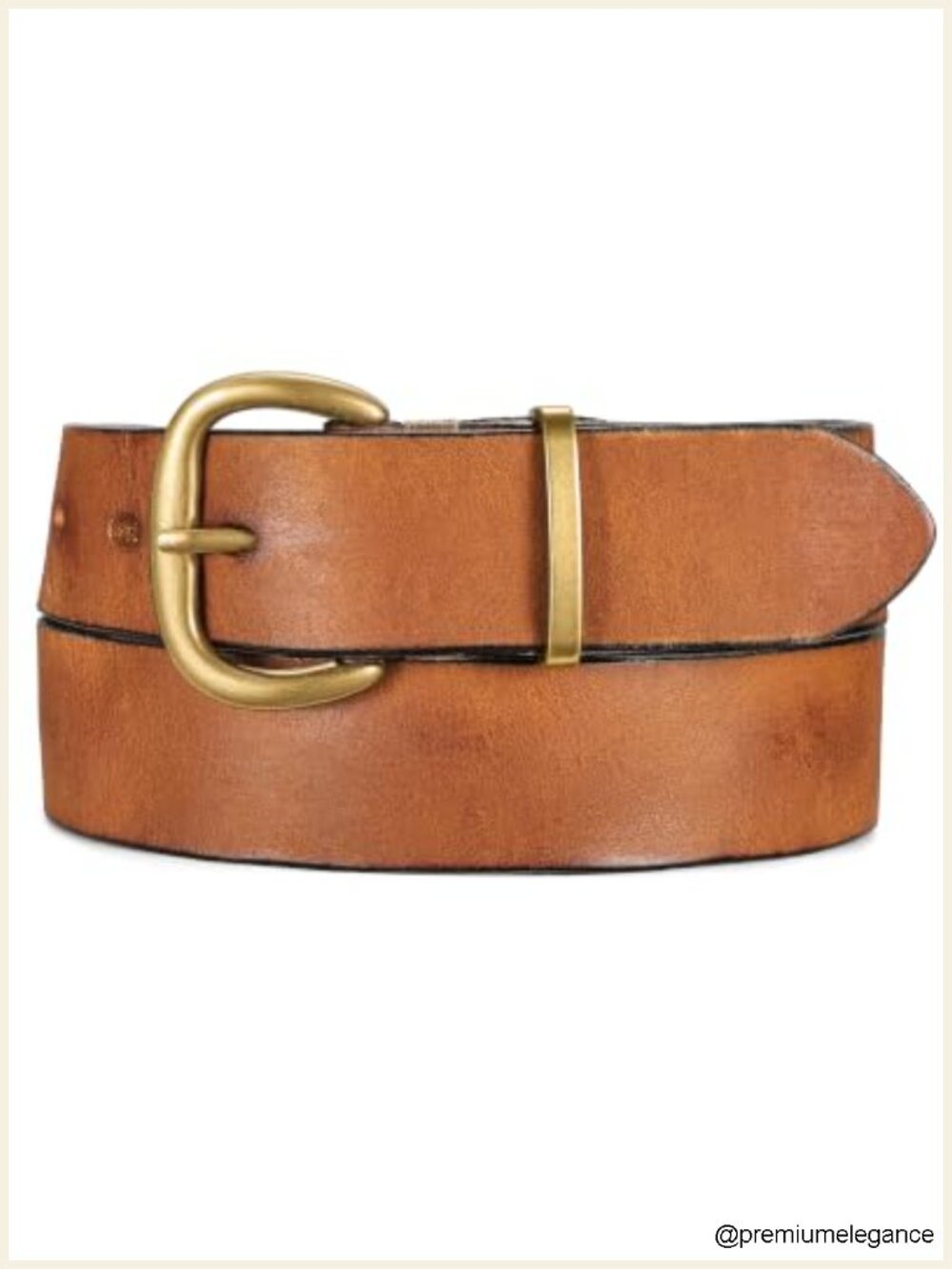 Vintage Full Grain Leather Belt for Jeans Gold Buckle Women